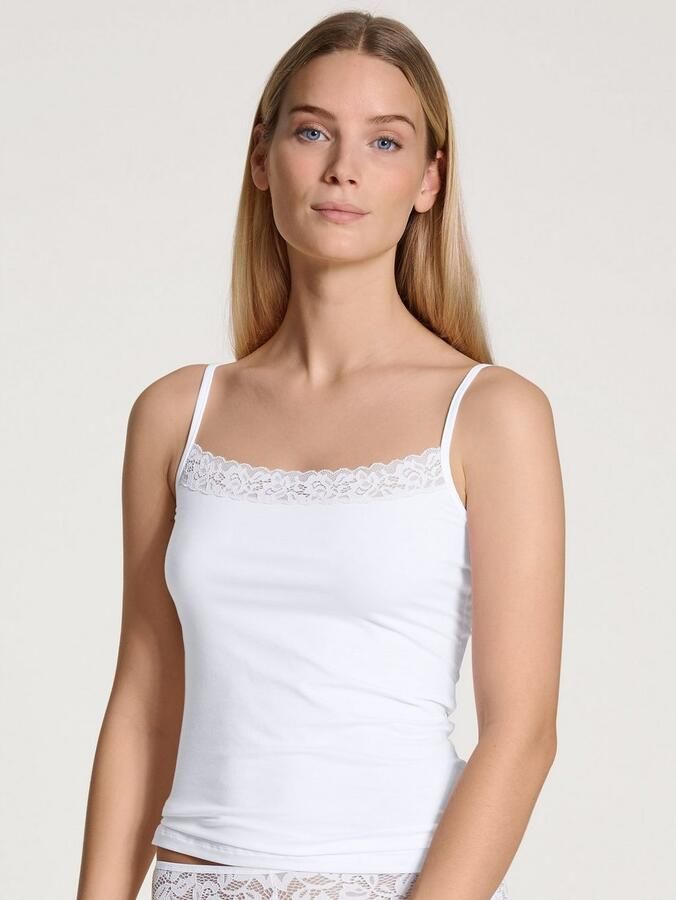 CALIDA Top met spaghettibandjes Natural Comfort Lace zacht kant elastisch single jersey kwaliteit katoenmix - Foto 6