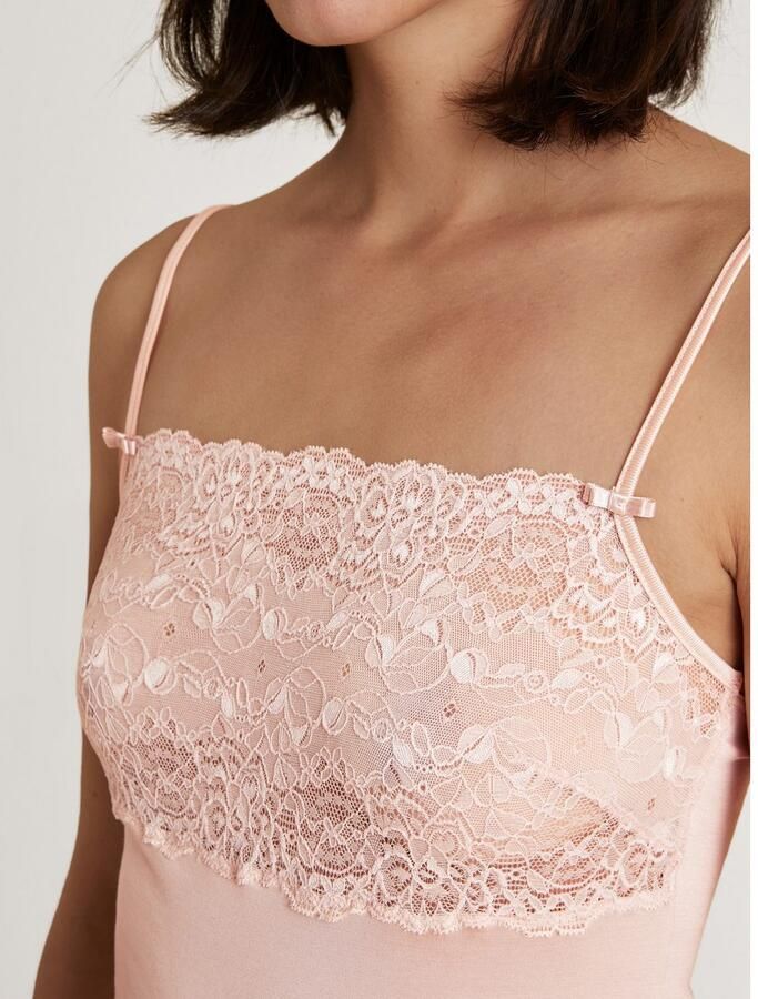CALIDA Top met spaghettibandjes Sensual Secrets semi-transparant kant viscose-mix single jersey elastisch zacht - Foto 2