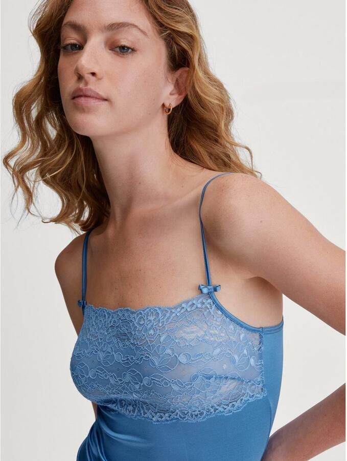 CALIDA Top met spaghettibandjes Sensual Secrets semi-transparant kant viscose-mix single jersey elastisch zacht