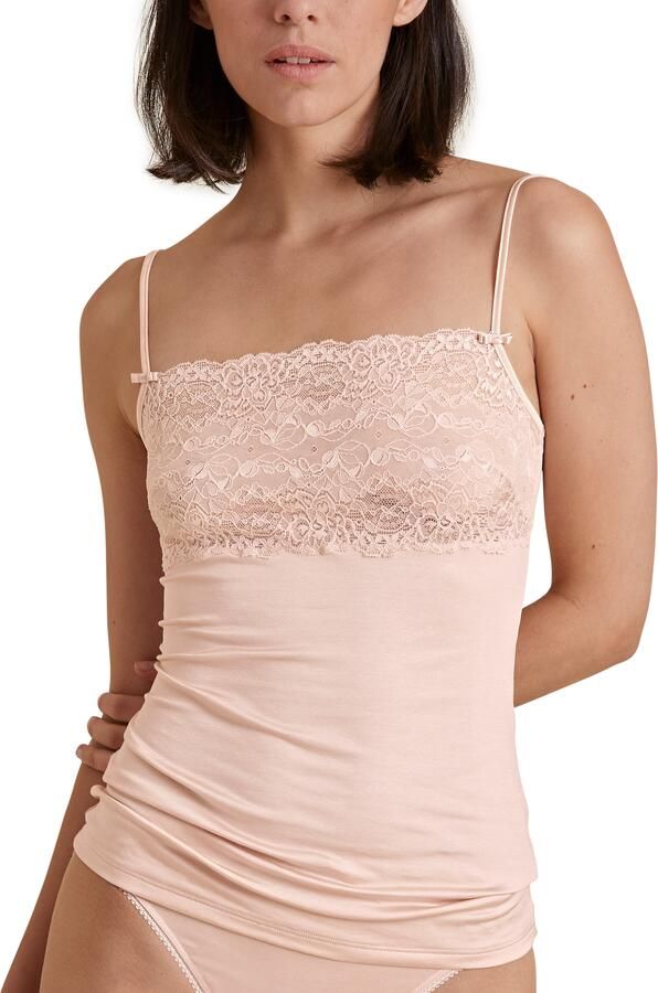 CALIDA Top met spaghettibandjes Sensual Secrets semi-transparant kant viscose-mix single jersey elastisch zacht - Foto 7