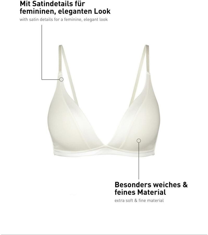 CALIDA Triangel-bh CATE Satijnen inzet zonder beugel Single-Jersey kwaliteit elastisch zacht - Foto 3