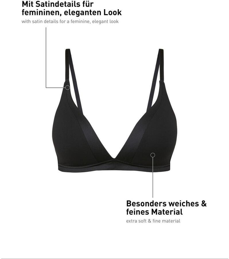 CALIDA Triangel-bh CATE Satijnen inzet zonder beugel Single-Jersey kwaliteit elastisch zacht - Foto 2