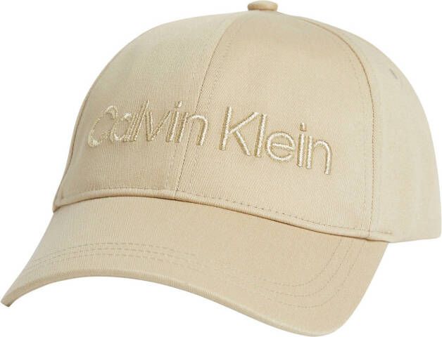 Calvin Klein Beige Logo Cap voor Vrouwen Beige Dames