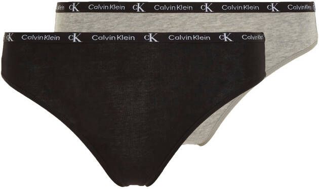 Calvin Klein Underwear Slip met labelopschrift model 'Effen design' in een set van 2 stuks