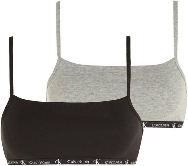 Calvin Klein Underwear Bralette met spaghettibandjes model 'UNLINED' in een set van 2 stuks