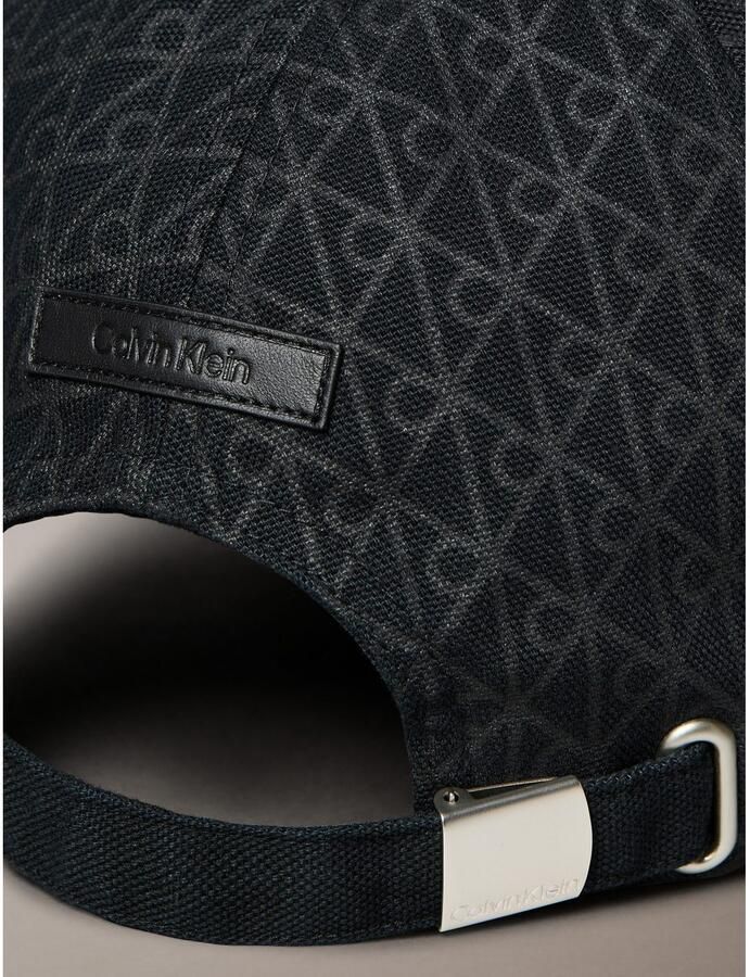 Calvin Klein Baseball pet EMBLEM PRINT w LEATHER PATCH CAP