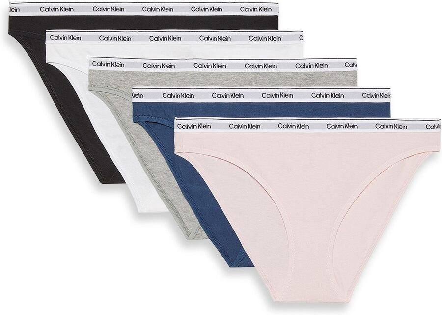 Calvin Klein Underwear Slip met logostitching in een set van 5 stuks model 'Bikini' - Foto 7