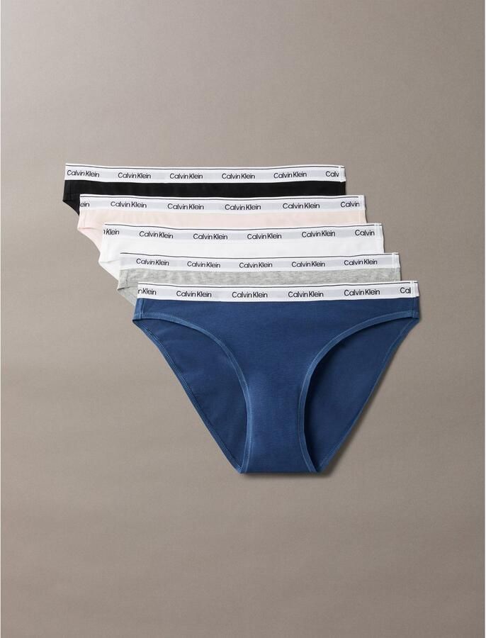 Calvin Klein Underwear Slip met logostitching in een set van 5 stuks model 'Bikini' - Foto 2