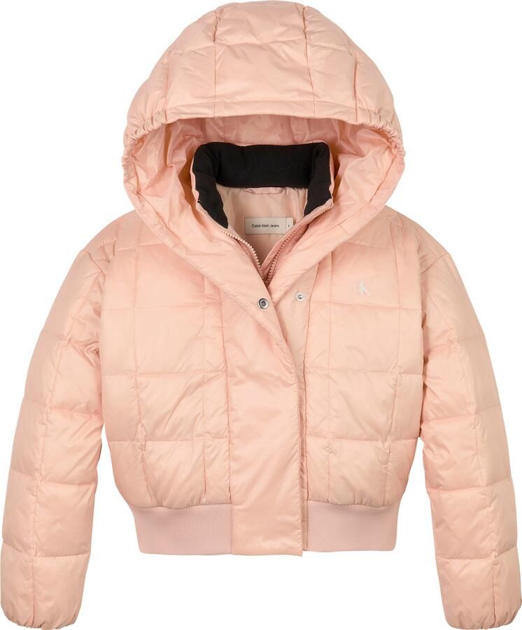 Calvin Klein Blouson ARCHIVE GRID PUFFER JACKET voor kinderen tot 16 jaar met capuchon