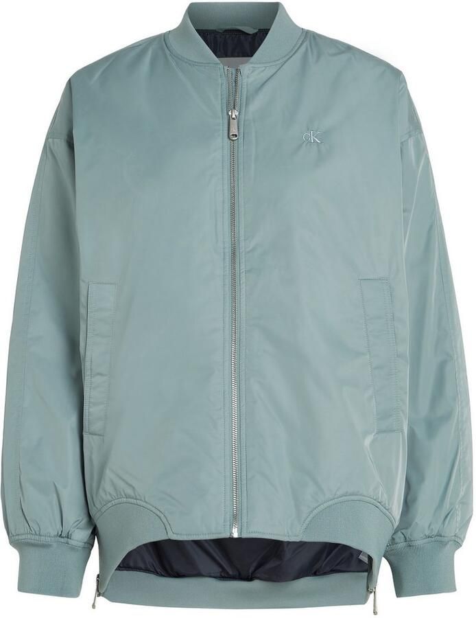 Calvin Klein Bomberjack LONG BOMBER met logo-opdruk tailleafsluiting versmald door elastiek