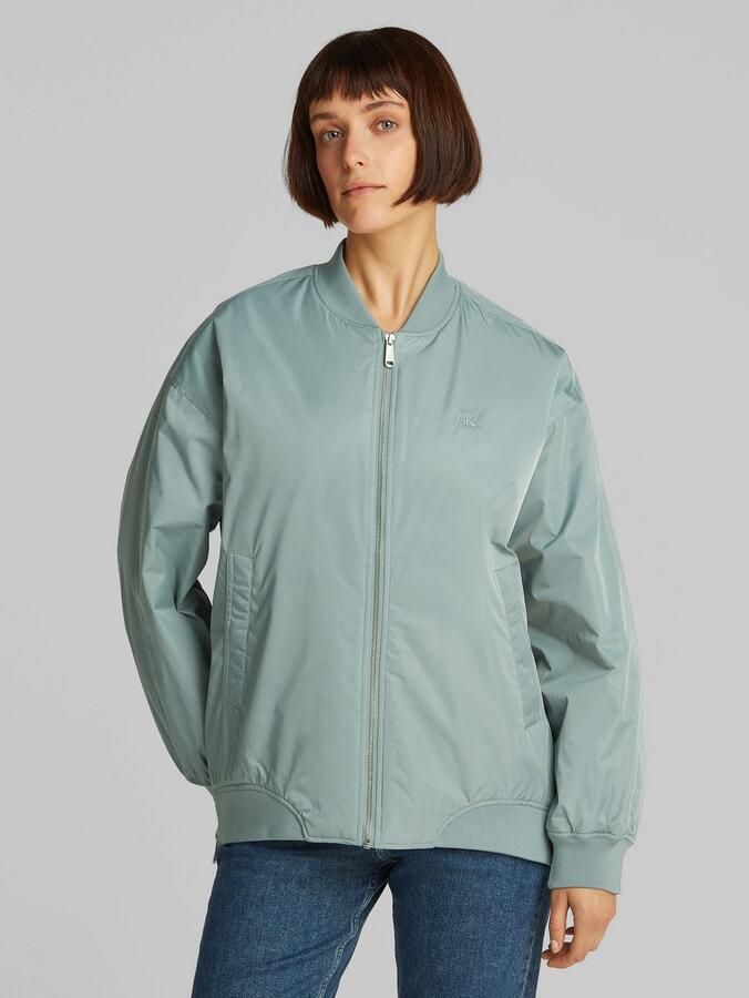 Calvin Klein Bomberjack LONG BOMBER met logo-opdruk tailleafsluiting versmald door elastiek - Foto 4