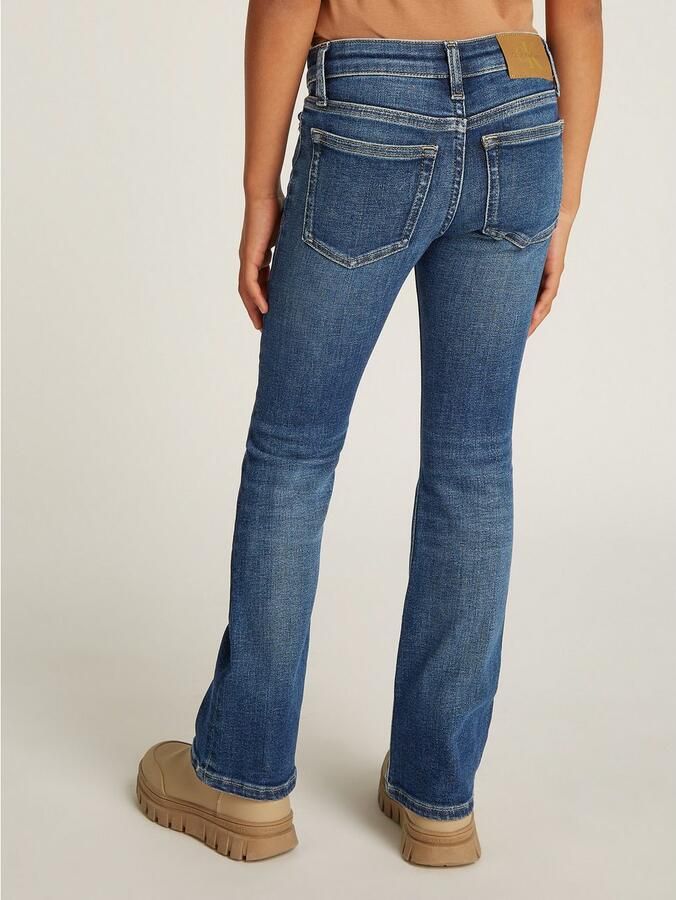 Calvin Klein Bootcut jeans MR FLARE DARK BLUE VISUAL DENIM voor kinderen tot 16 jaar met logopatch