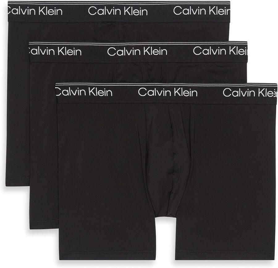 Calvin Klein Boxershort BOXER BRIEF 3PK met langere pijpen & logo-elastische tailleband (Set van 3)