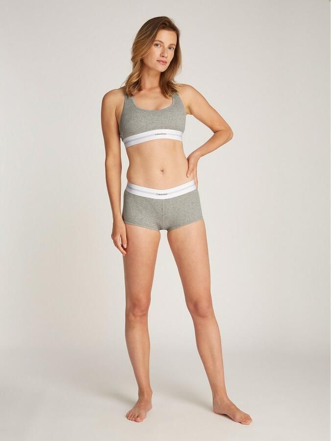 Calvin Klein niet-voorgevormde bh top met ribstructuur grijs - Foto 5