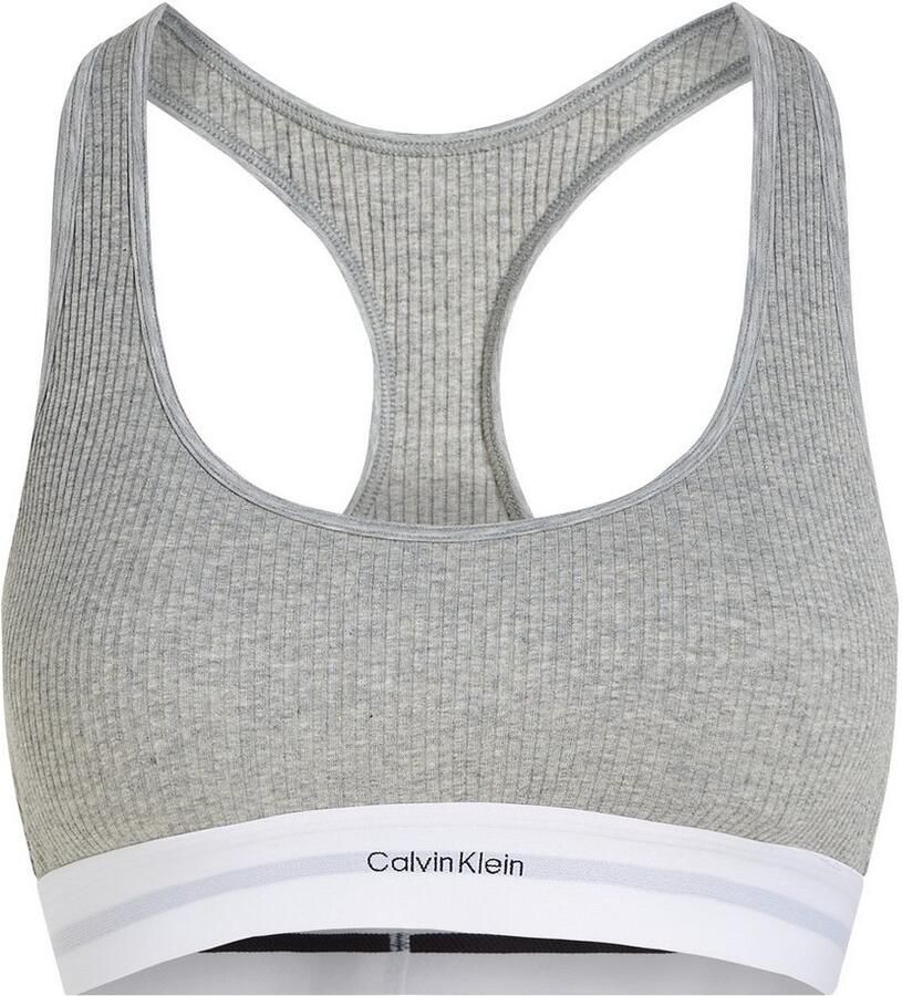 Calvin Klein niet-voorgevormde bh top met ribstructuur grijs - Foto 2