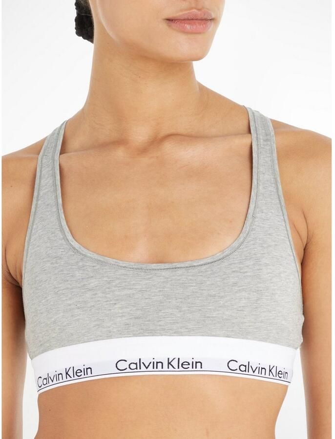 Calvin Klein Sportieve Grijze Sportbeha met Rubberen Letters Gray Dames - Foto 4