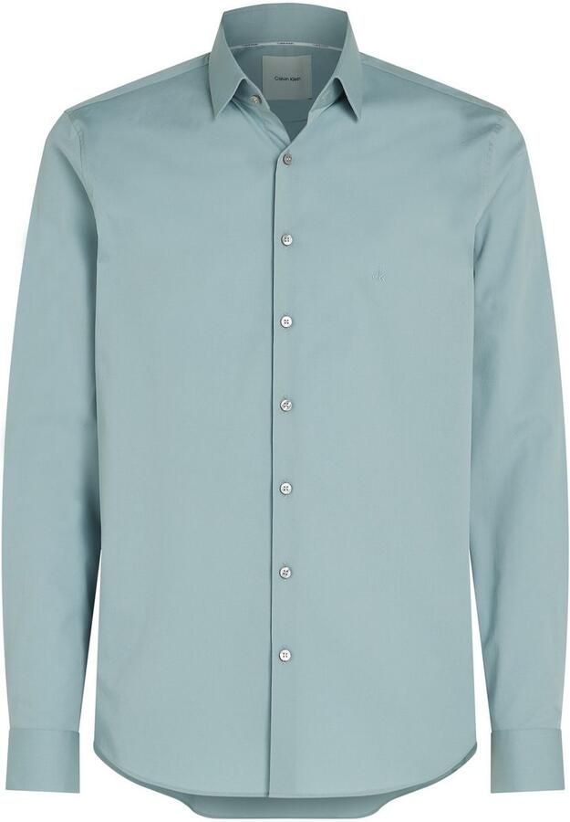 Calvin Klein Businessoverhemd POPLIN STRETCH SLIM SHIRT met kent-kraag logoprint op borsthoogte - Foto 5
