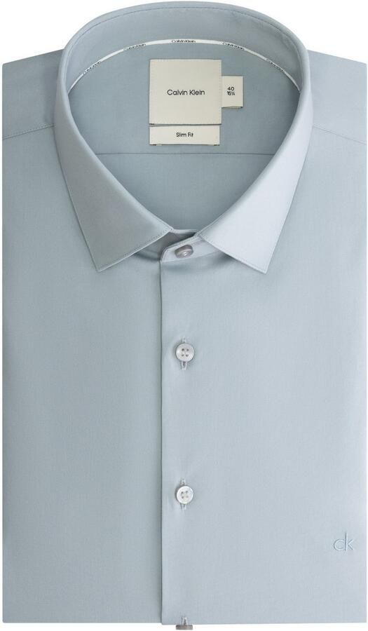 Calvin Klein Businessoverhemd POPLIN STRETCH SLIM SHIRT met kent-kraag logoprint op borsthoogte - Foto 6