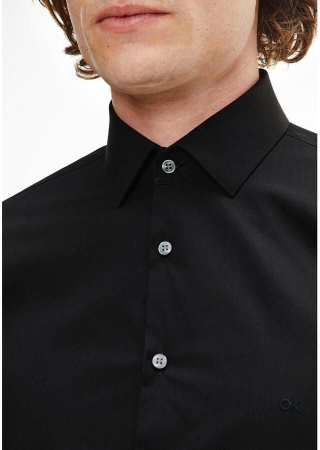 Calvin Klein Businessoverhemd POPLIN STRETCH SLIM SHIRT met kent-kraag logoprint op borsthoogte - Foto 8