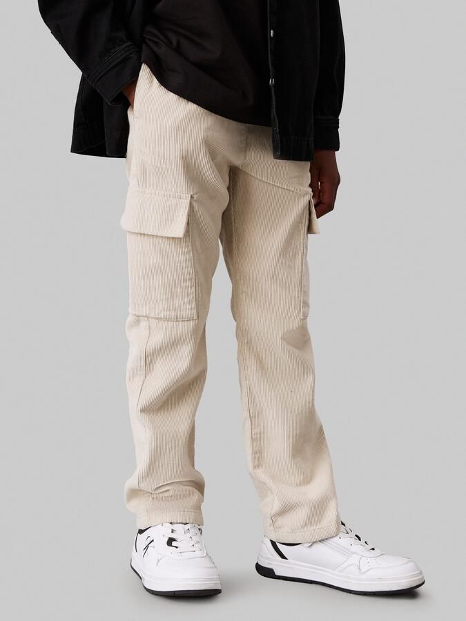 Calvin Klein Cargobroek Corduroy Straight Cargo Pants voor kinderen tot 16 jaar en met logo-embossing - Foto 5