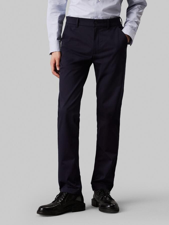 Calvin Klein Blauwe Chino Broek met Rits Sluiting Blue Heren - Foto 5