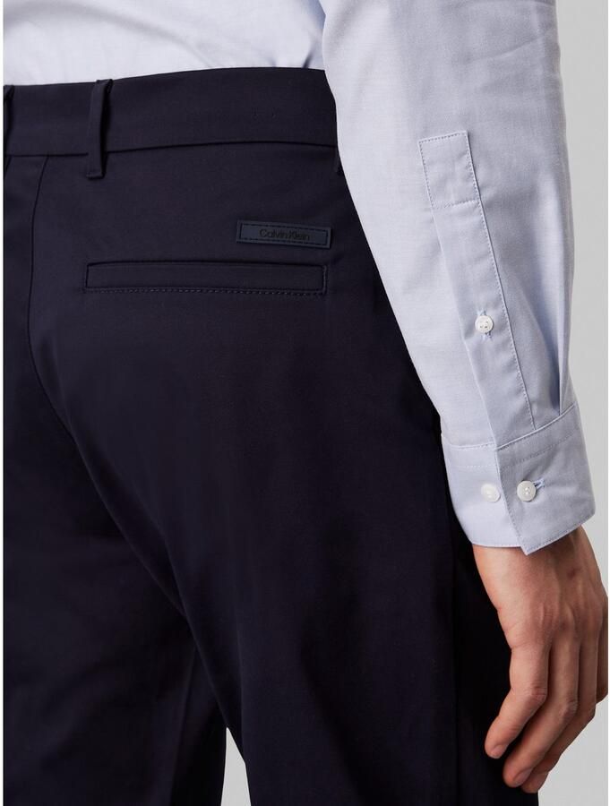 Calvin Klein Blauwe Chino Broek met Rits Sluiting Blue Heren