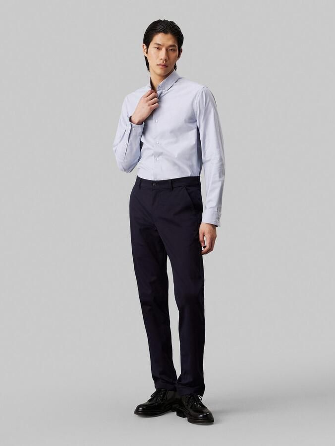 Calvin Klein Blauwe Chino Broek met Rits Sluiting Blue Heren - Foto 3