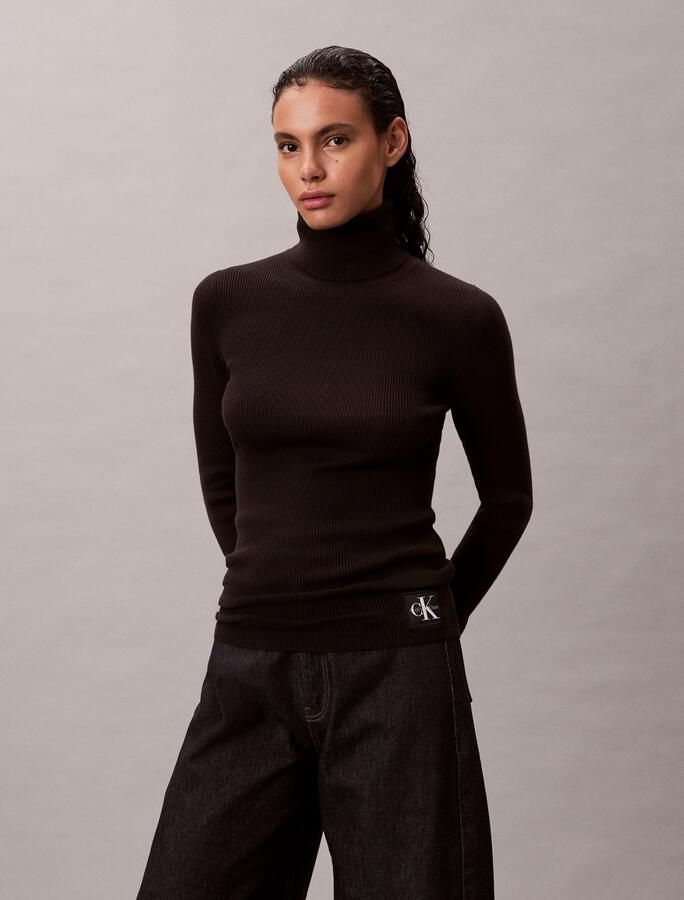 Calvin Klein Coltrui Ribbreisel figuur accentuerende pasvorm merklabel - Foto 9