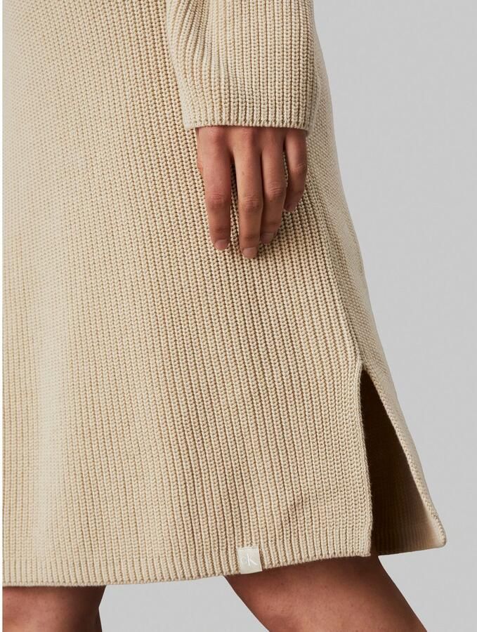 Calvin Klein Jeans Knielange gebreide jurk met opstaande kraag model 'CHUNKY LOOSE' - Foto 2