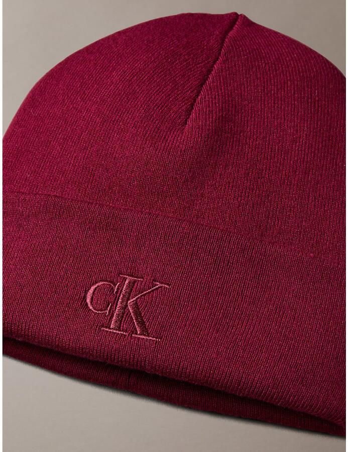 CK Calvin Klein Beanie van viscosemix met logostitching