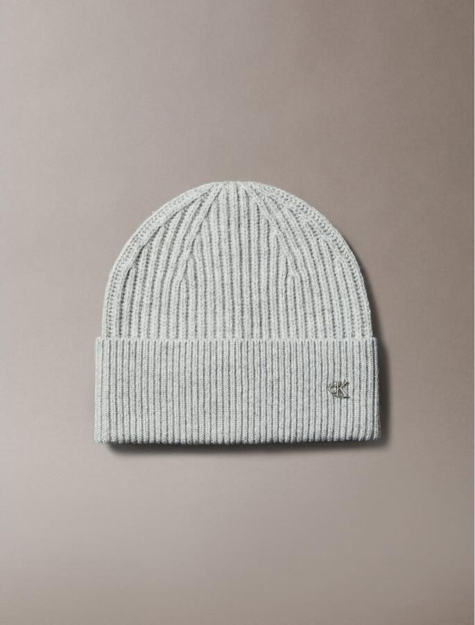 CK Calvin Klein Beanie van lamswolmix met labelapplicatie - Foto 2