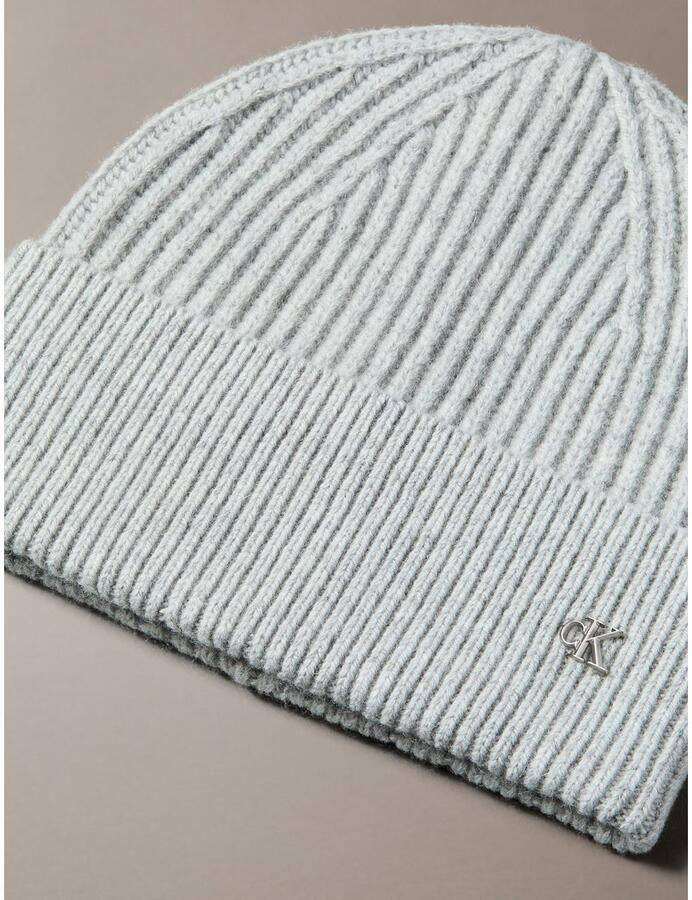 CK Calvin Klein Beanie van lamswolmix met labelapplicatie