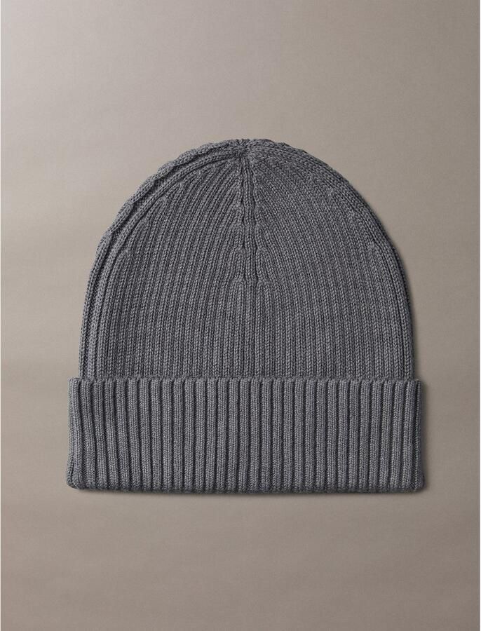 Calvin Klein Gebreide muts PATCH CHUNKY RIB COTTON BEANIE - Foto 2