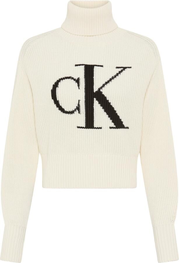 CALVIN KLEIN Dames Truien & Vesten Blown Up Ck Loose Sweater Contra Gebroken Wit - Foto 6