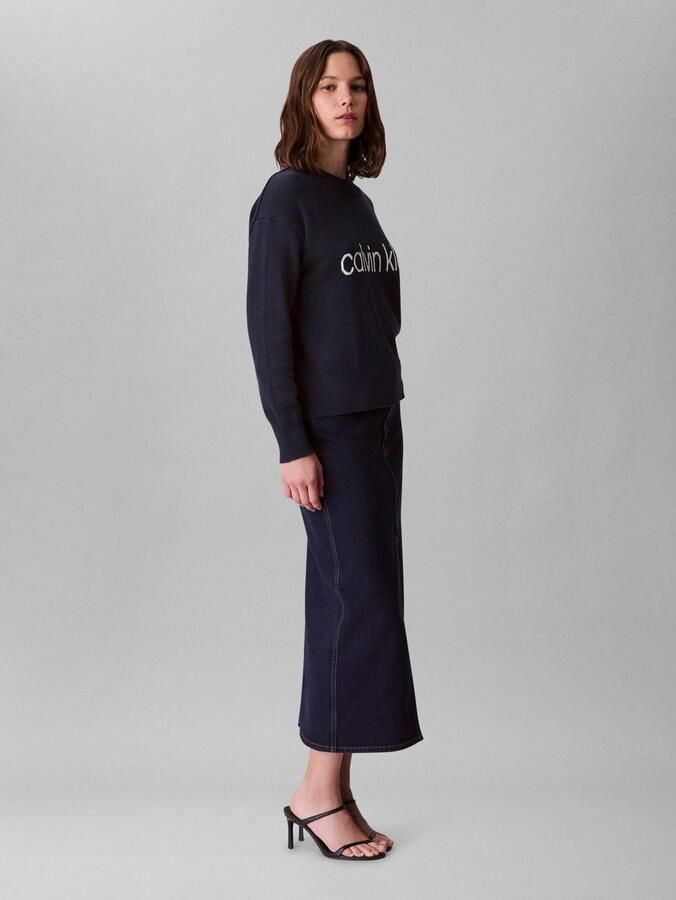 Calvin Klein Gebreide trui Cotton Graphic Pullover - Foto 5