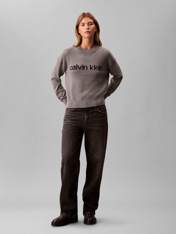 Calvin Klein Gebreide trui Cotton Graphic Pullover - Foto 4
