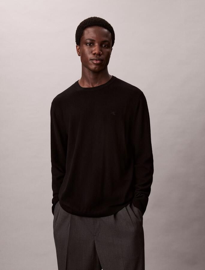Calvin Klein Gebreide trui LS 100% MERINO CREW 14GG Met ronde hals regular fit - Foto 4