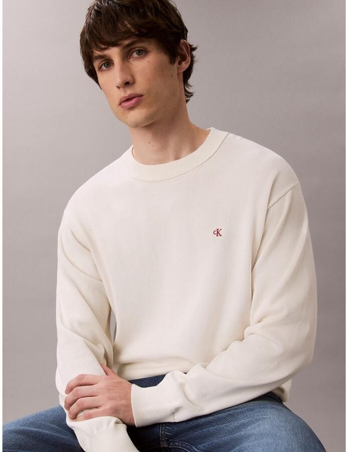 Calvin Klein Gebreide trui LS EZ COTTON CREWNK SWEATER 12GG - Foto 4