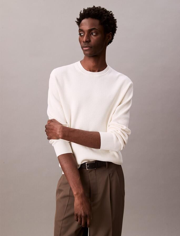 CK Calvin Klein Relaxed fit pullover in gebreide look model 'Texture' - Foto 7