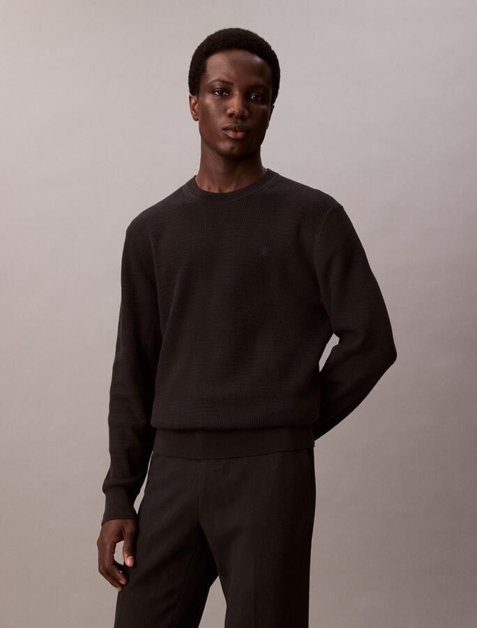 CK Calvin Klein Relaxed fit pullover in gebreide look model 'Texture' - Foto 7