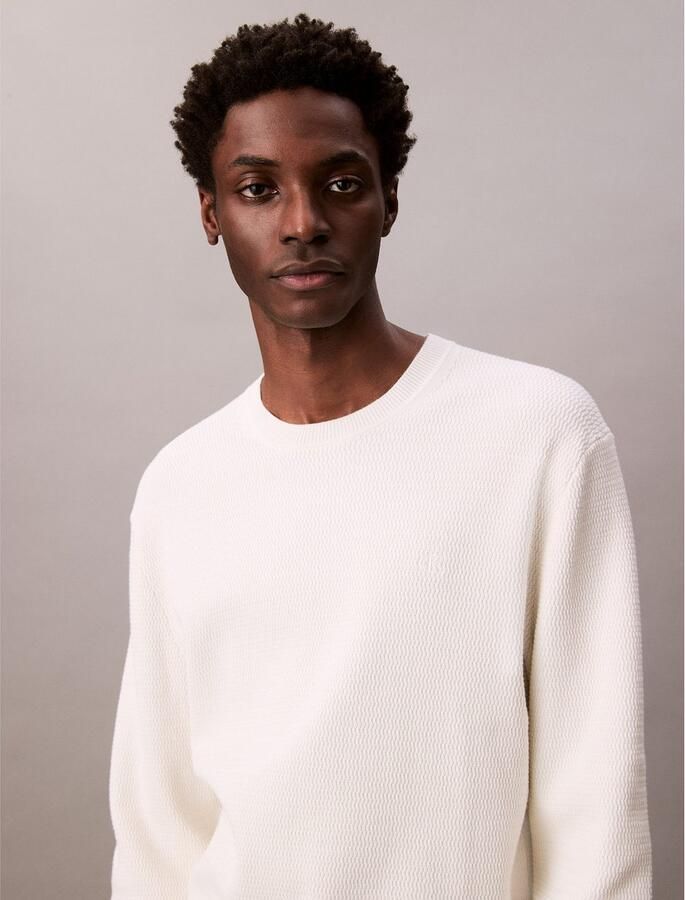 CK Calvin Klein Relaxed fit pullover in gebreide look model 'Texture' - Foto 3