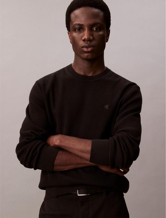 CK Calvin Klein Relaxed fit pullover in gebreide look model 'Texture' - Foto 2