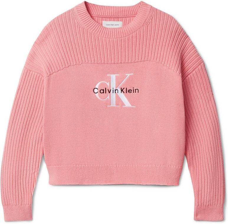 Calvin Klein Gebreide trui MONOLOGO CN SWEATER voor kinderen tot 16 jaar logoborduurwerk - Foto 7