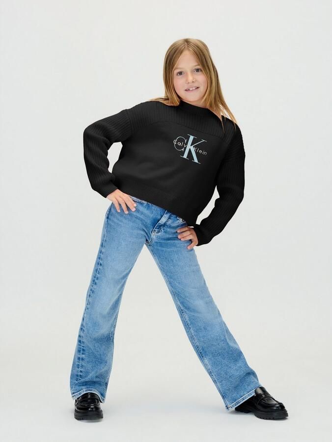 Calvin Klein Gebreide trui MONOLOGO CN SWEATER voor kinderen tot 16 jaar logoborduurwerk - Foto 5