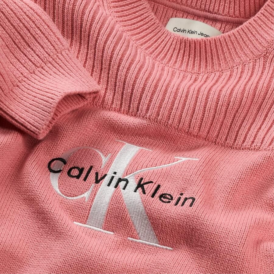 Calvin Klein Gebreide trui MONOLOGO CN SWEATER voor kinderen tot 16 jaar logoborduurwerk
