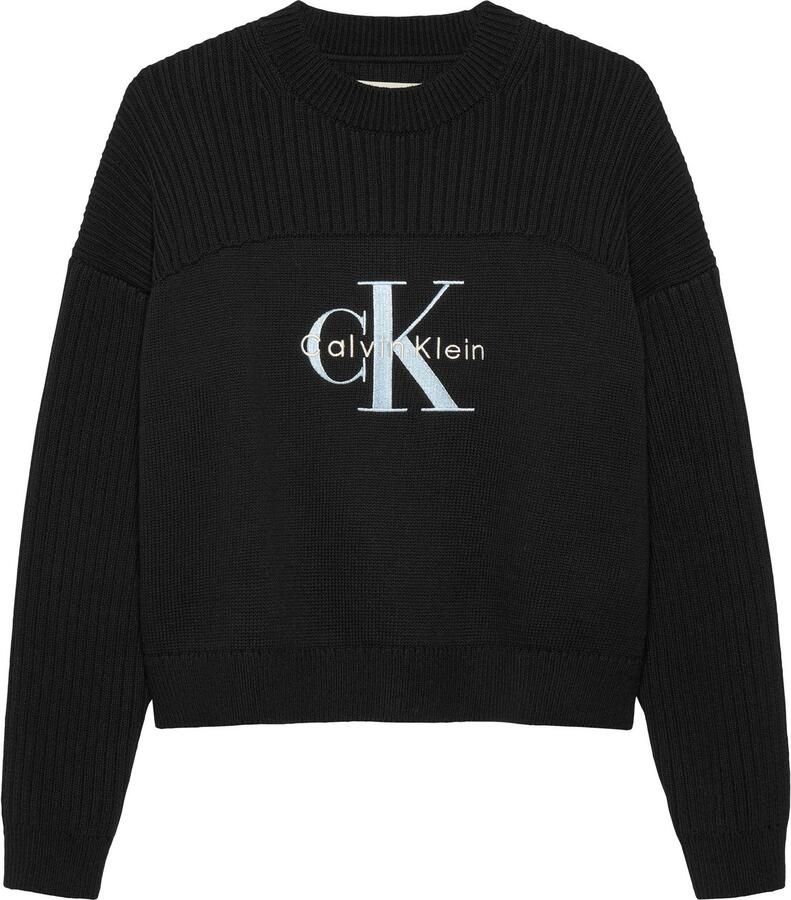Calvin Klein Gebreide trui MONOLOGO CN SWEATER voor kinderen tot 16 jaar logoborduurwerk - Foto 2
