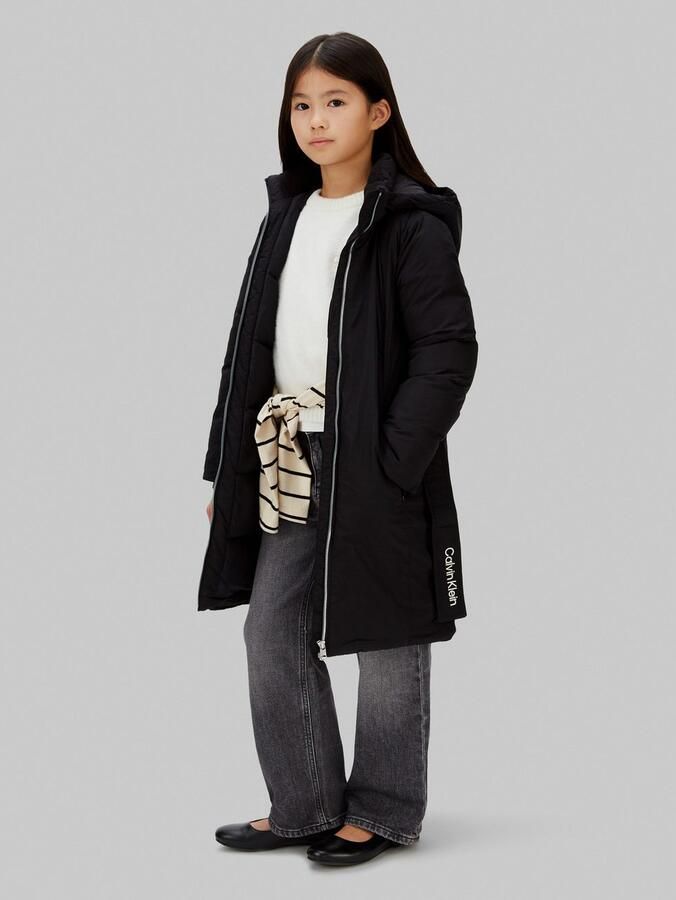 Calvin Klein Gewatteerde jas CLASSIC BELTED COAT voor kinderen tot 16 jaar met riem - Foto 4