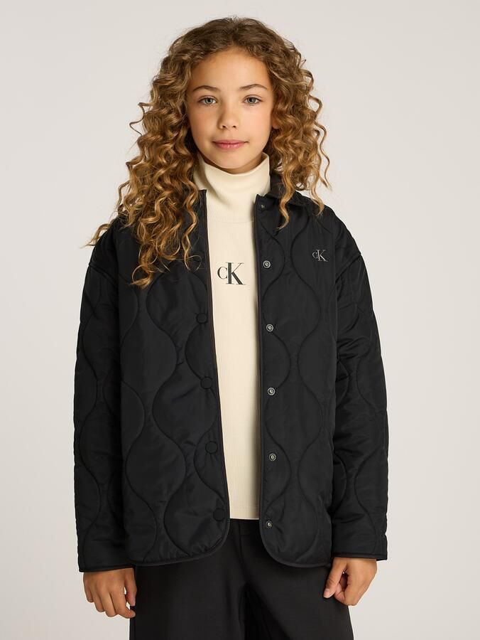 Calvin Klein Gewatteerde jas QUILTED OVERSHIRT voor kinderen tot 16 jaar met logo-opdruk - Foto 4