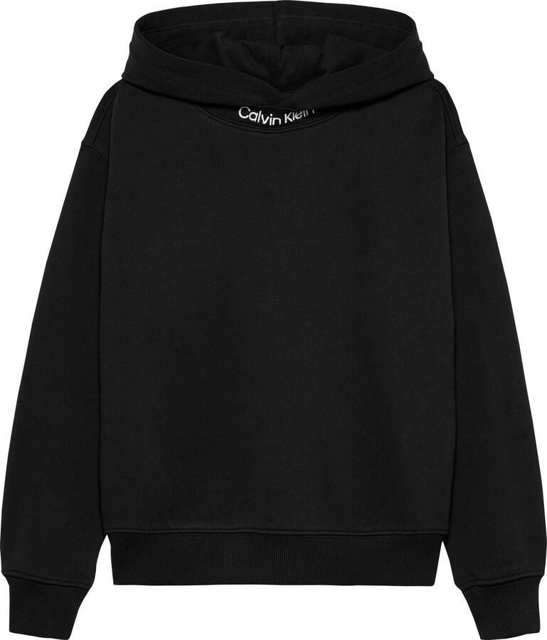 Calvin Klein Hoodie NECK EMBRO LOGO TERRY HOODIE voor kinderen tot 16 jaar logo-opschrift