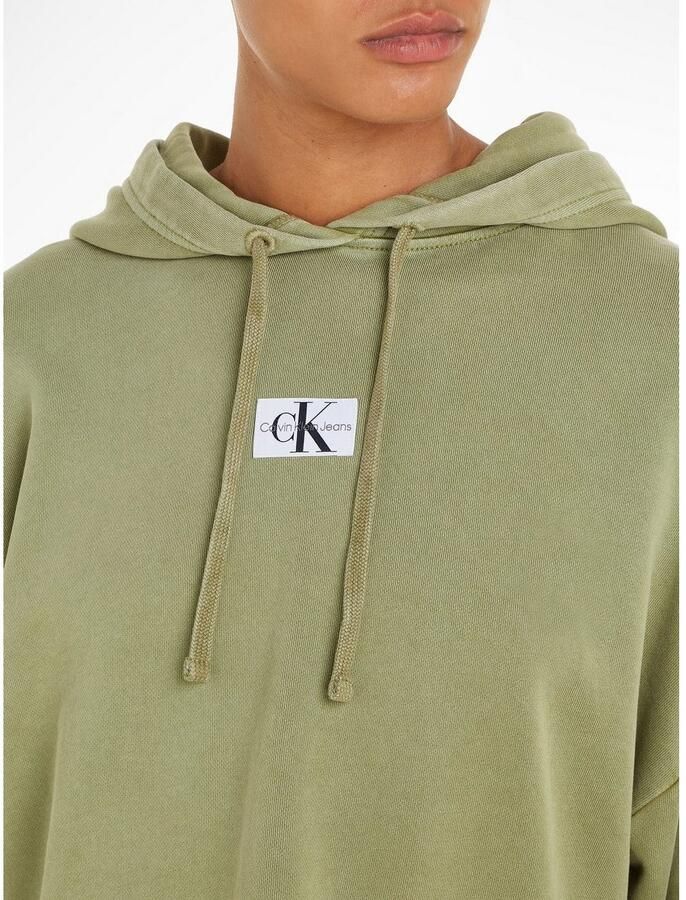 Calvin Klein Hoodie WASHED WOVEN LABEL HOODIE